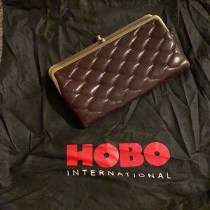 Hobo Brown Quilted Leather Wallet Clutch